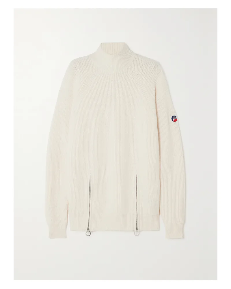 FUSALP Cybele Stehkragenpullover Aus Gerippter Merinowolle - Weiß Weiß