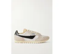 Windspin Knit And Suede Sneakers - White
