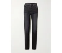 The Rambler Zip Heel High-rise Straight-leg Jeans - Black