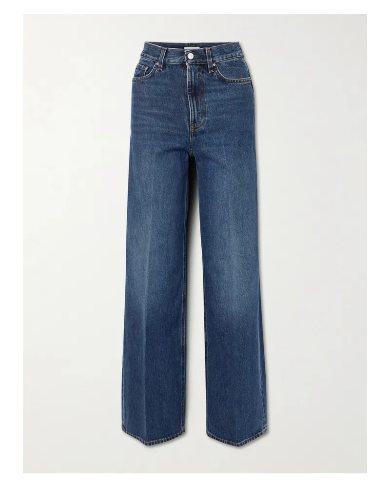 Totême Hoch Sitzende Jeans Mit Weitem Bein Aus Bio-denim - Blau Blau