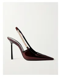 Saint Laurent Blake Pumps aus Lackleder mit Verzierung Braun