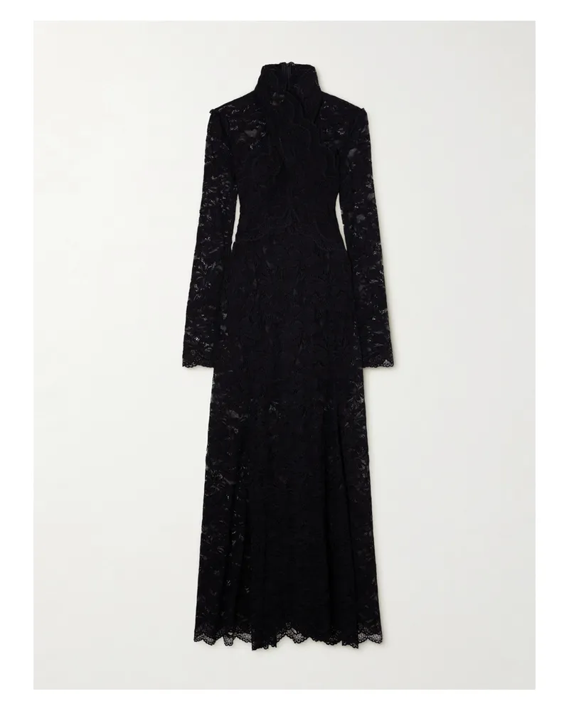 Paco Rabanne Mehrlagiges Maxikleid Aus Spitze - Schwarz Schwarz