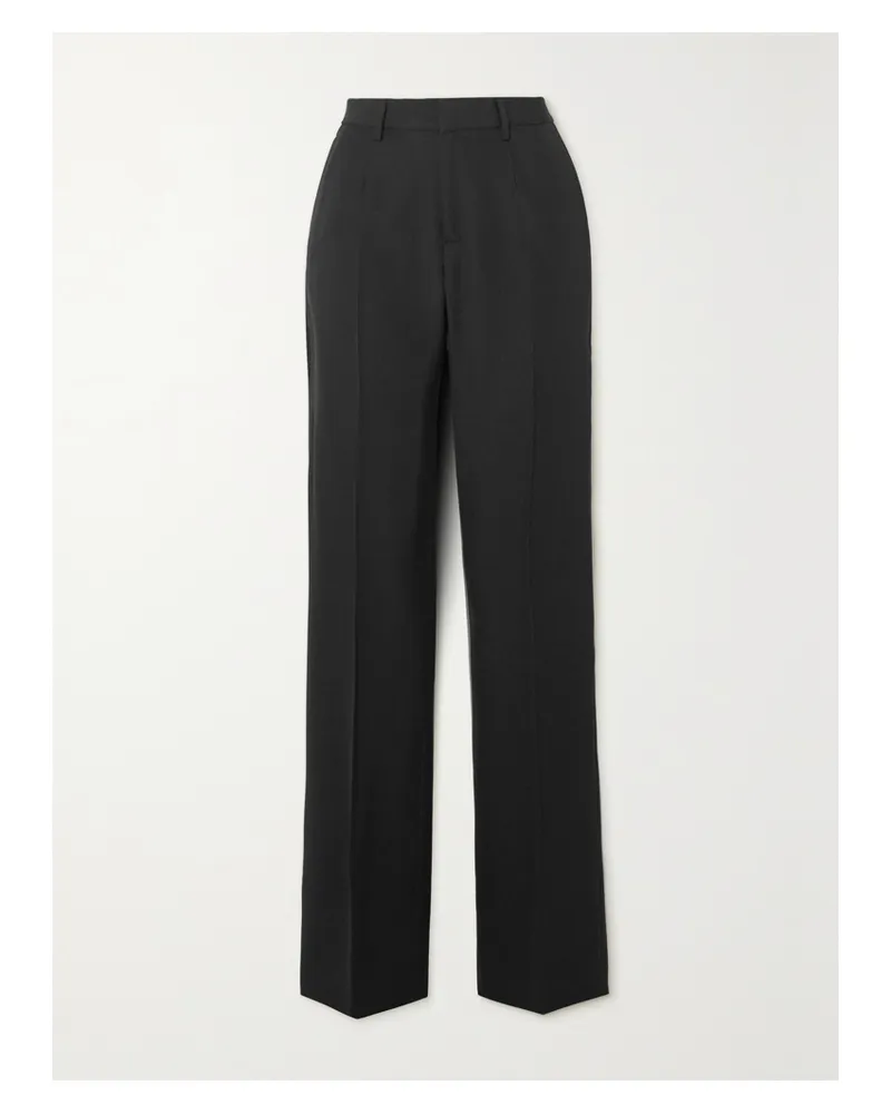 Alessandra Rich Hose Mit Geradem Bein Aus Woll-twill - Schwarz Schwarz