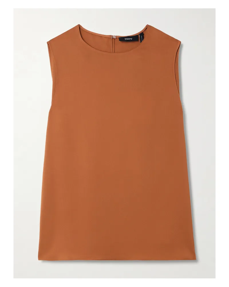 Theory Top Aus Seidensatin - Braun Braun