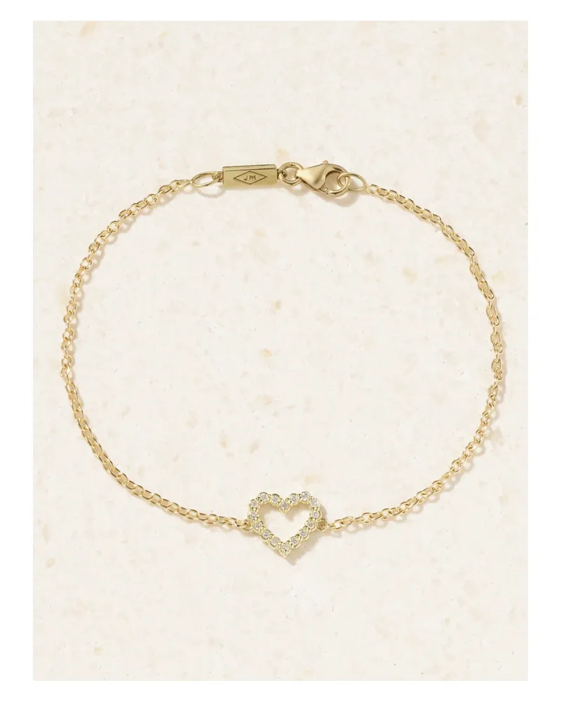 Jennifer Meyer Open Heart Armband Aus 18 Karat Gold Mit Diamanten Gold