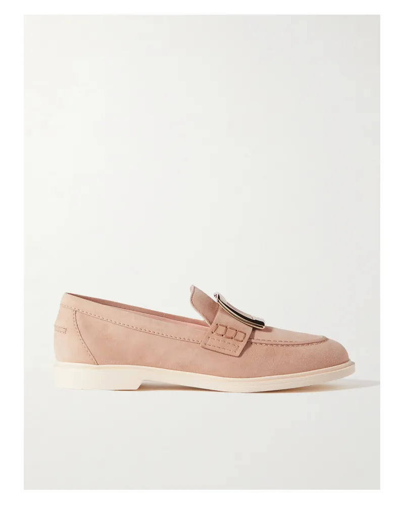 Roger Vivier Embellished Suede Loafers - Neutrals Neutrals