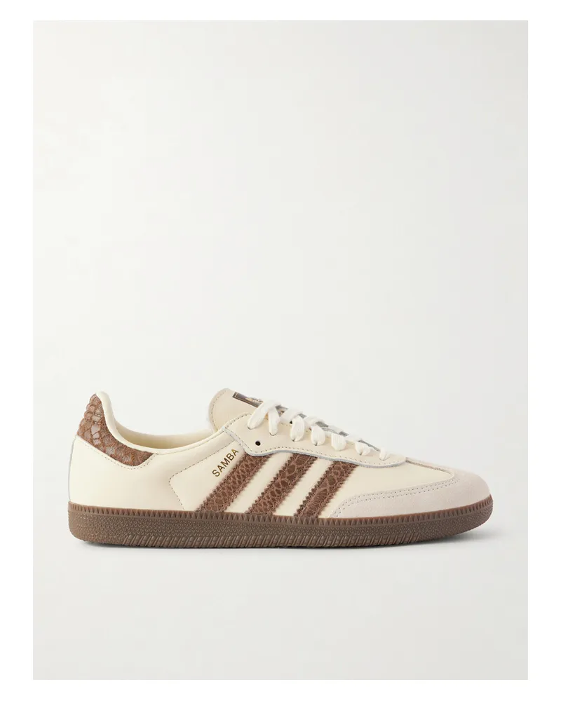 adidas Samba Og Sneakers Aus Leder Mit Velourslederbesatz - Creme Creme