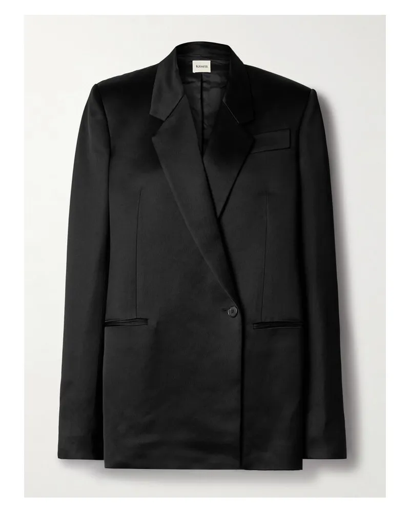 KHAITE Willow Doppelreihiger Blazer Aus Mikado - Schwarz Schwarz