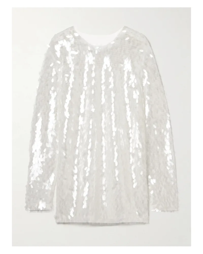 Norma Kamali Minikleid Aus Tüll Mit Pailletten - Weiß Weiß