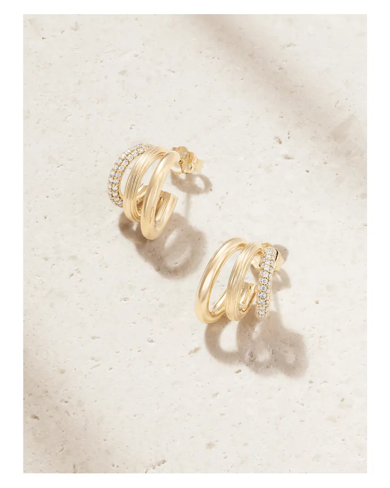 Sydney Evan Creolen Aus 14 Karat Gold Mit Diamanten Gold