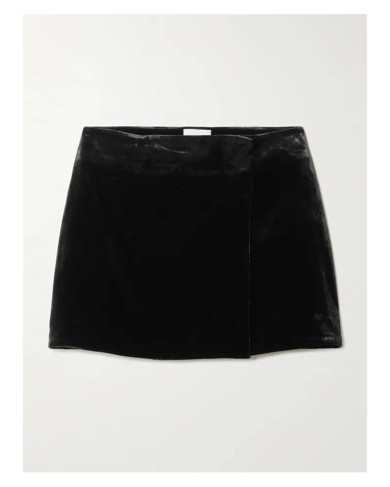 Le Kasha 1918 Skarduv Velvet Wrap Mini Skirt - Black Black