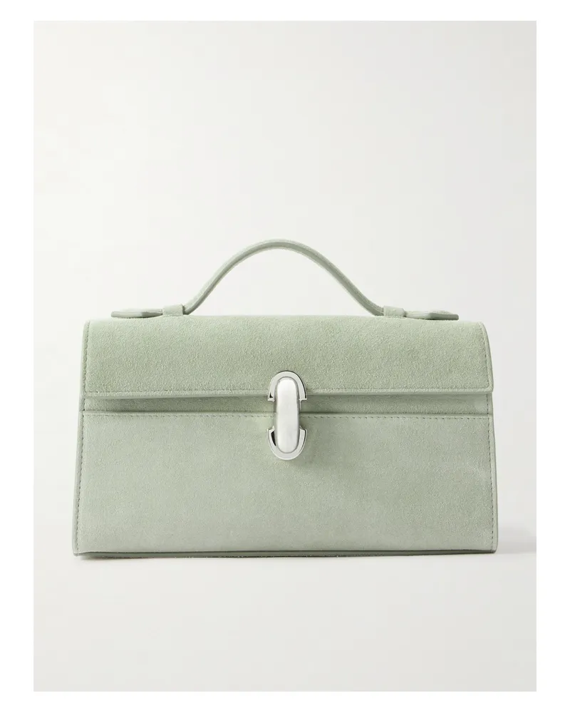 SAVETTE Symmetry Pochette Suede Tote - Green Green