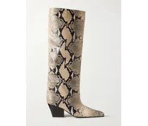 Paris Texas Jane Kniehohe Stiefel aus Leder Animal-print