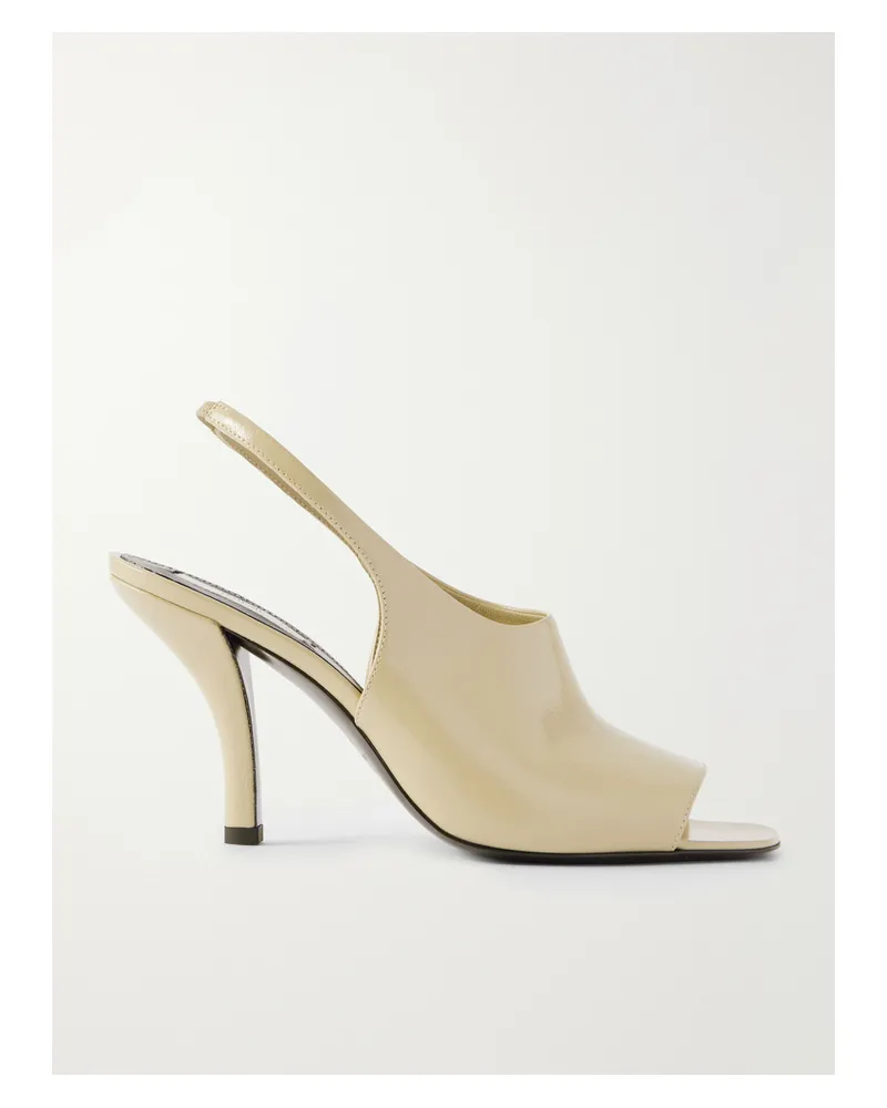 Totême Glossed-leather Sandals - Neutrals Neutrals