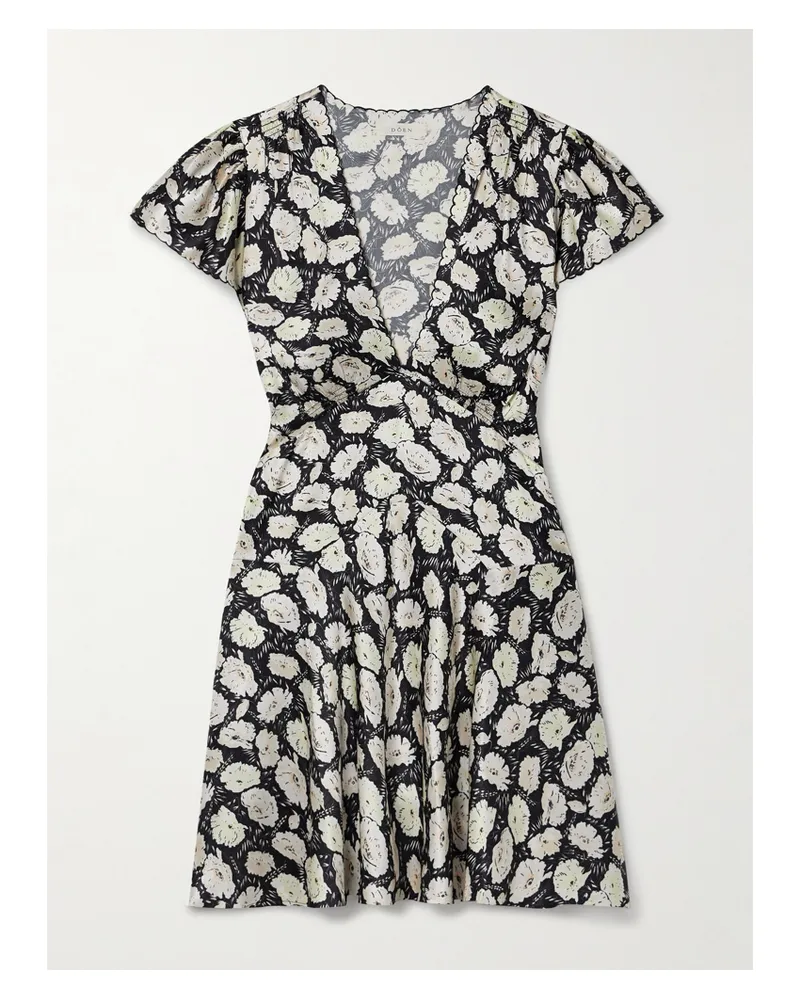 DÔEN Dianne Minikleid Aus Seidensatin Mit Blumenprint - Mehrfarbig Mehrfarbig