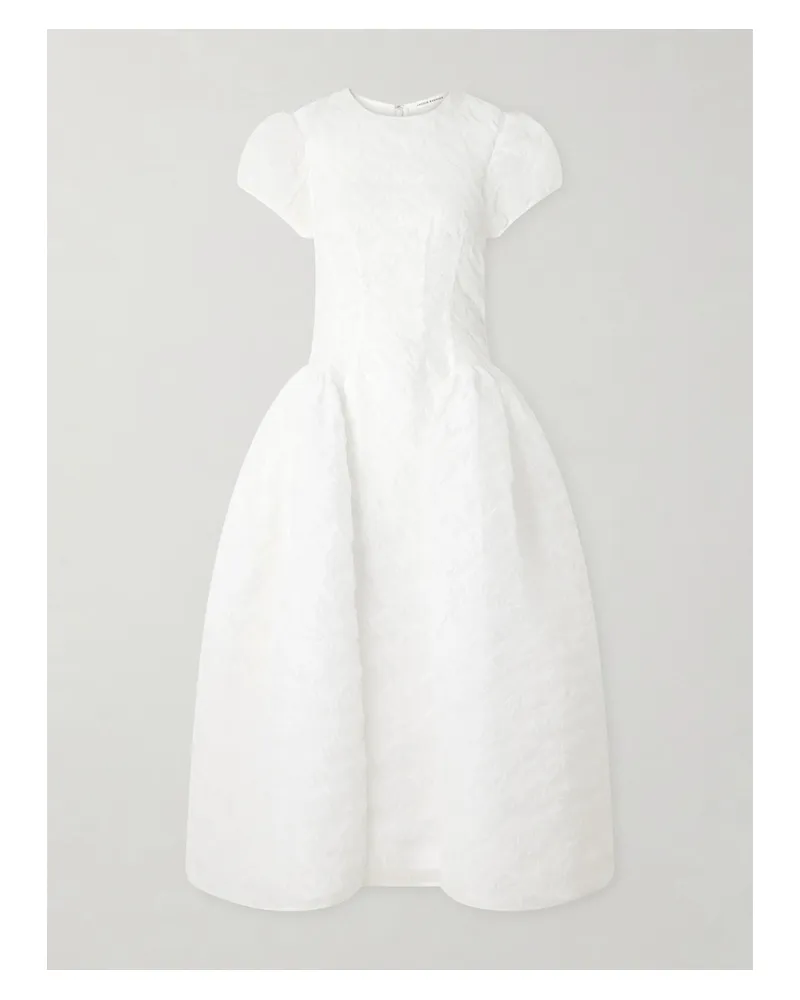 Cecilie Bahnsen Cleopatra Midikleid Aus Strukturiertem Organza - Weiß Weiß