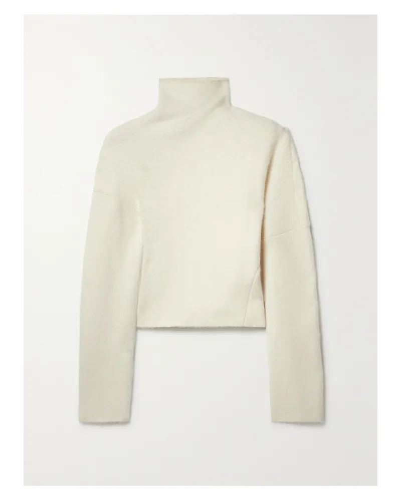 The Row Enoch Pullover Aus Gebürsteter Wolle Mit Stehkragen - Creme Creme