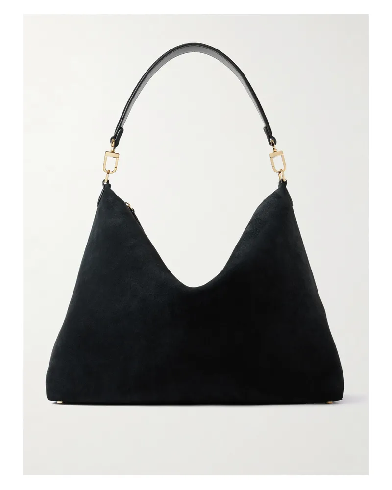 Totême Bevel Medium Suede Tote - Black Black
