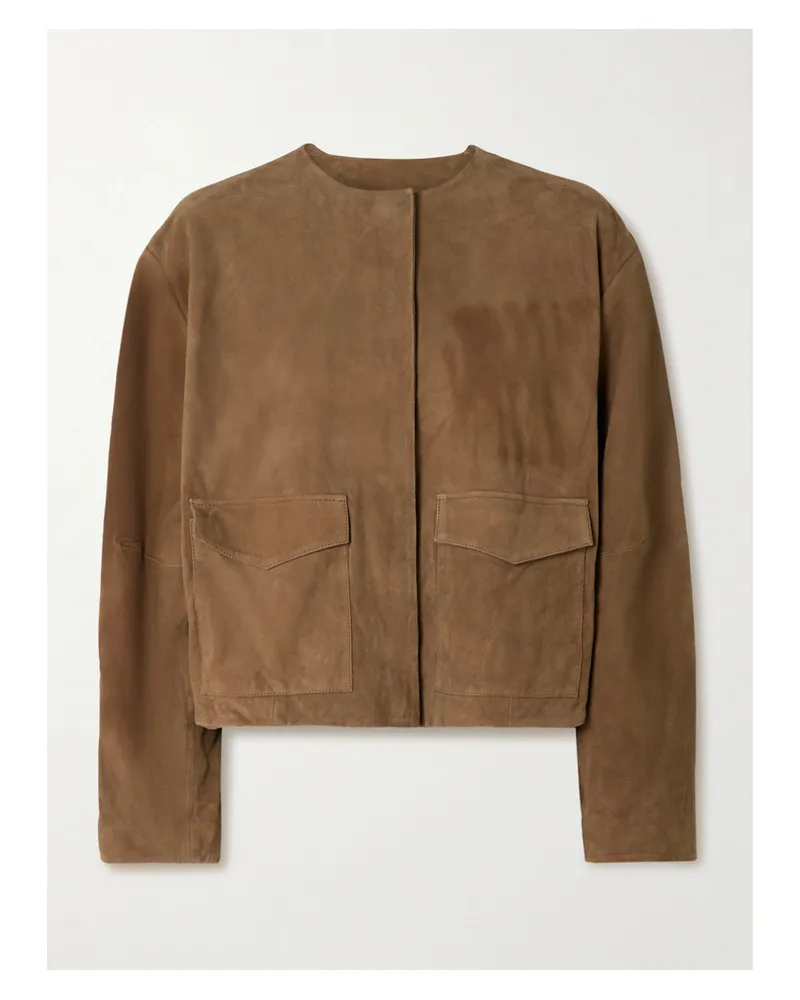 St. Agni Utility Cocoon Jacke Aus Veloursleder - Braun Braun