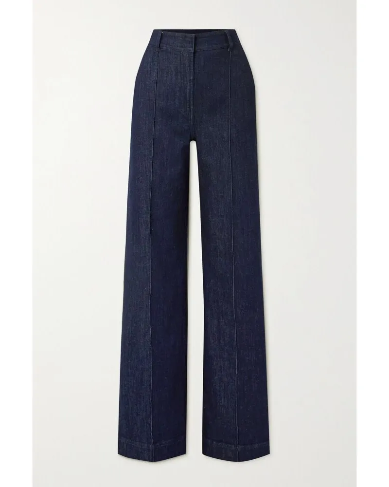 Another Tomorrow Net Sustain Hoch Sitzende Jeans Mit Geradem Bein Aus Stretch-bio-denim - Blau Blau