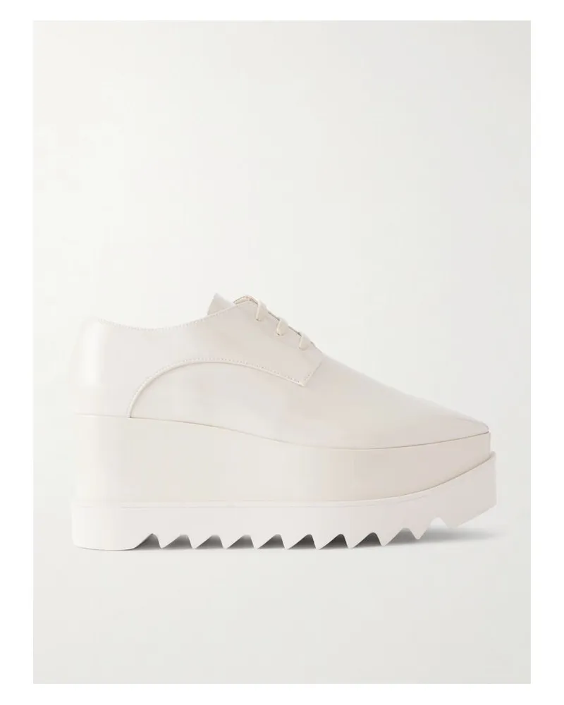 Stella McCartney Elyse Plateau-brogues Aus Lacklederimitat - Elfenbein Elfenbein