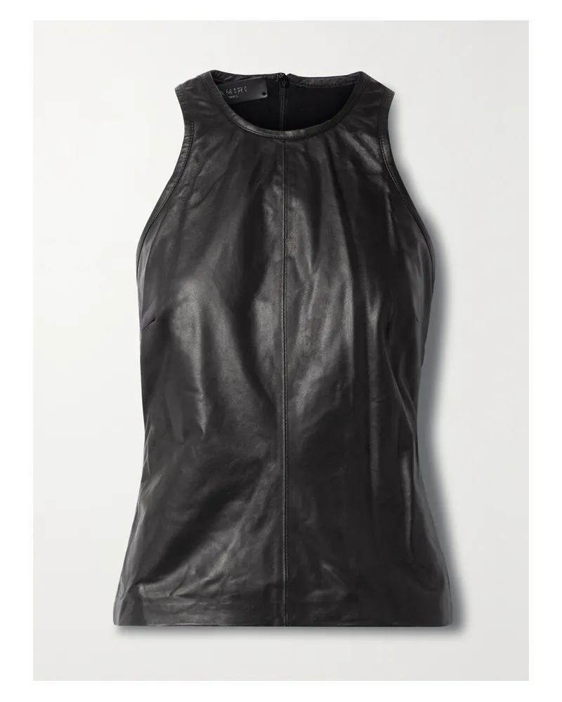 Amiri Tanktop Aus Leder - Schwarz Schwarz
