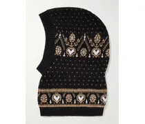 Caspian Fair Isle Cashmere Balaclava - Black