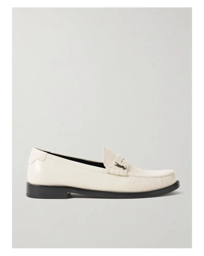 Saint Laurent Le Loafer Loafers Aus Leder Mit Logoapplikation - Wollweiß Wollweiß