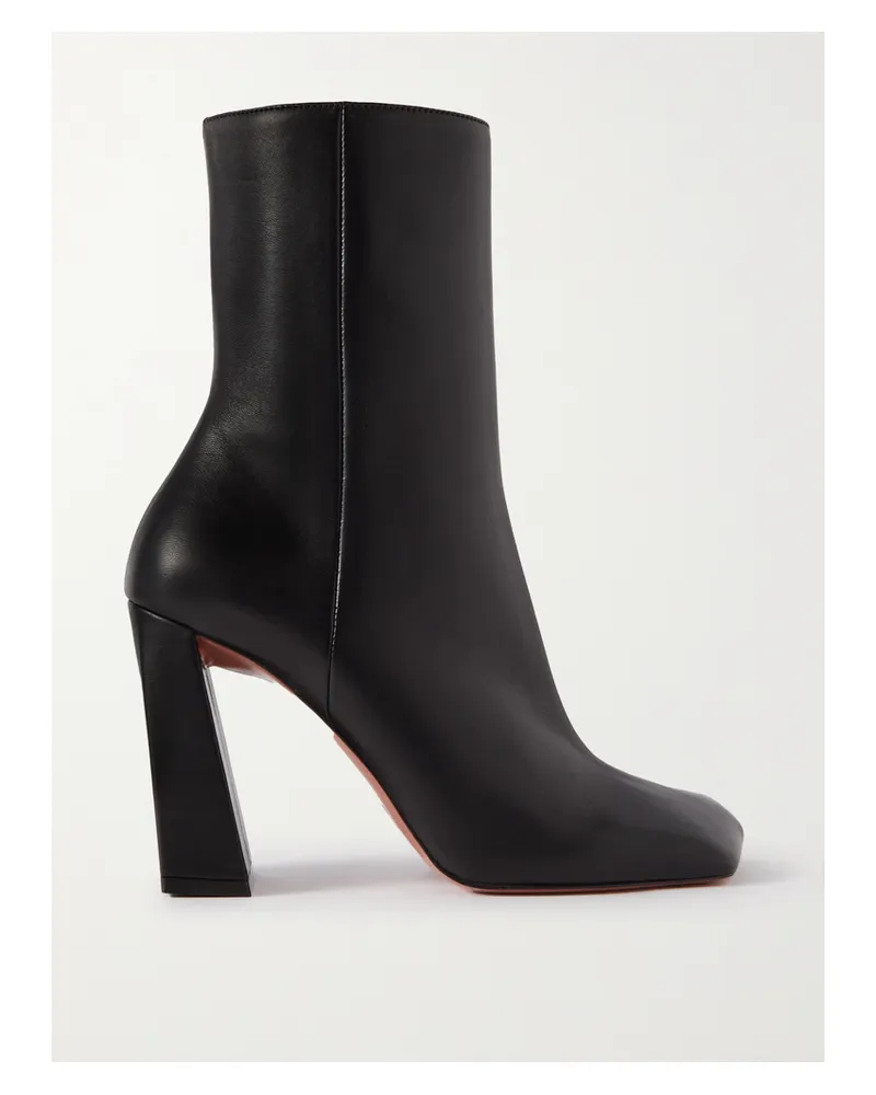 Amina Muaddi Marine Ankle Boots Aus Leder - Schwarz Schwarz