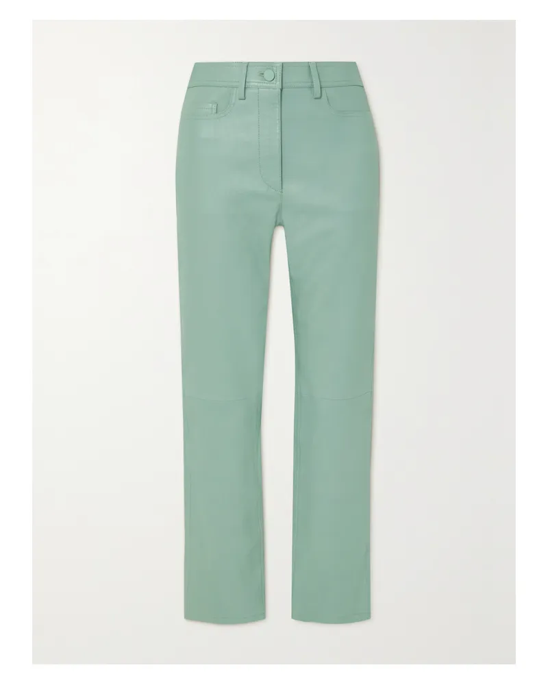 Joseph Teddy Verkürzte Hose Mit Schmalem Bein Aus Leder - Grün Grün