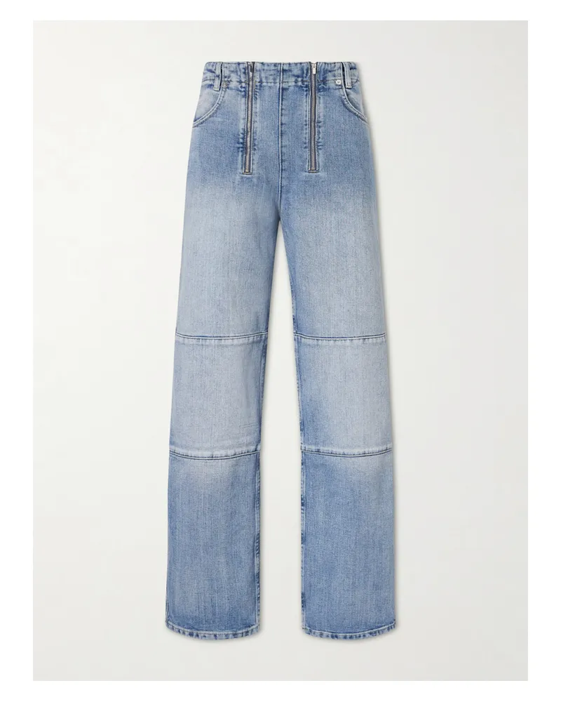 tibi Fischer Mid-rise Wide-leg Jeans - Blue Blue