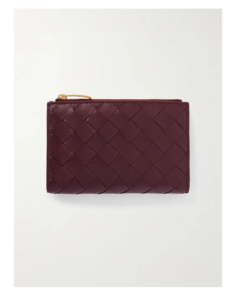 Bottega Veneta Portemonnaie Aus Intrecciato-leder - Gold Gold