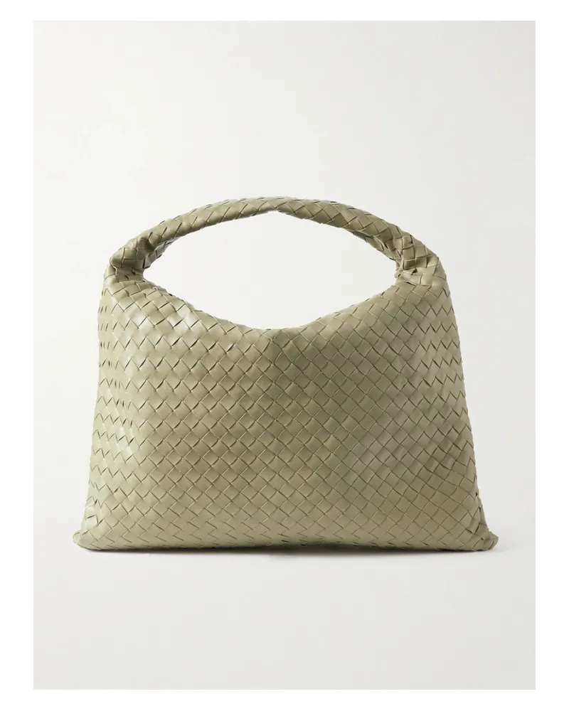 Bottega Veneta Hop Large Intrecciato Leather Tote - Green Green