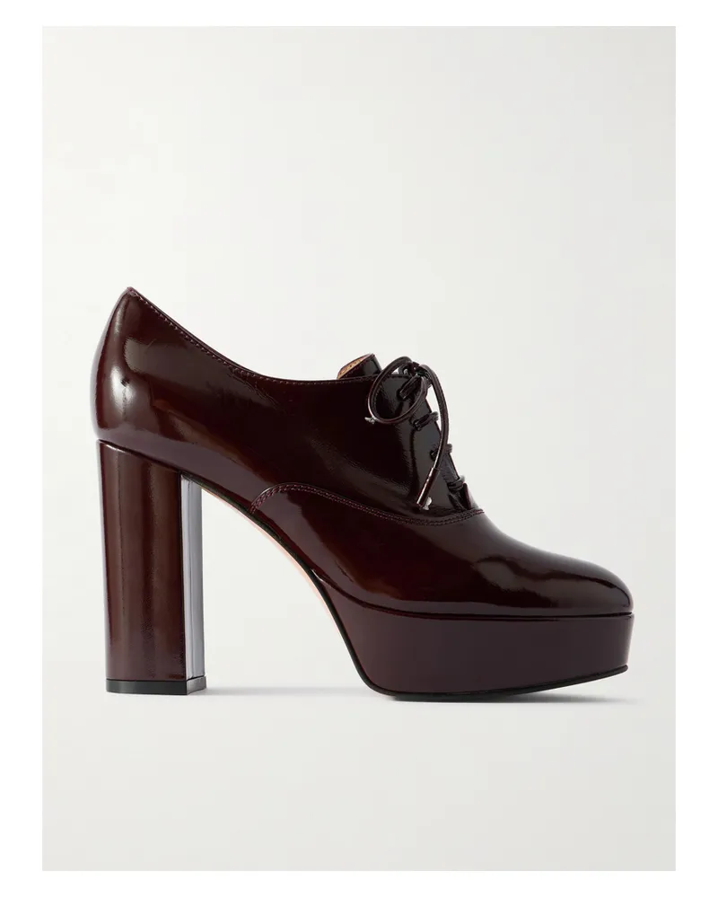 Gianvito Rossi 70 Oxford-pumps Aus Lackleder Mit Plateau - Braun Braun
