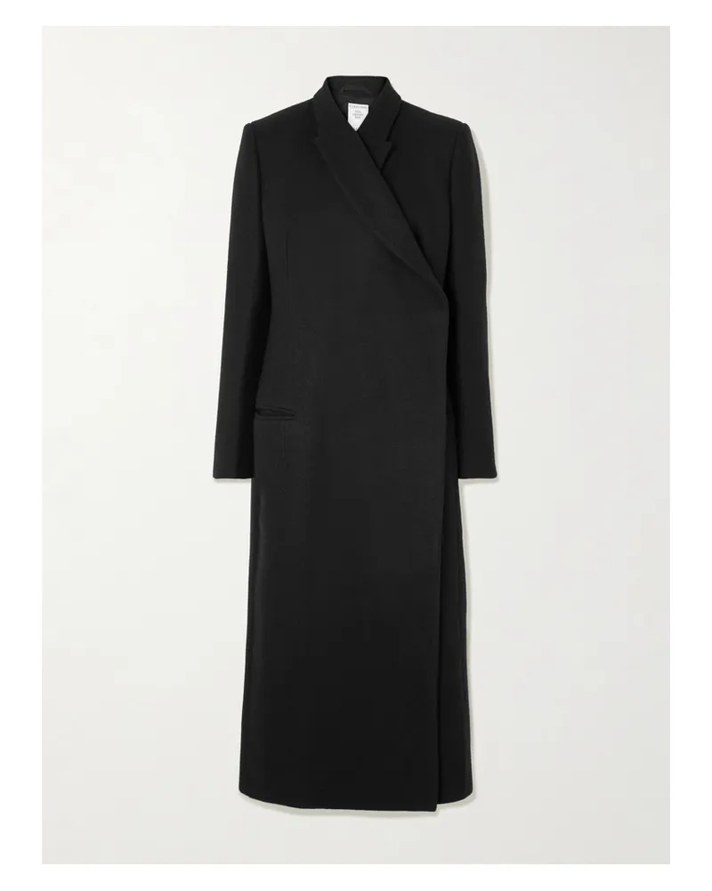 Calvin Klein Freya Mantel Aus Einer Woll-seidenmischung - Schwarz Schwarz