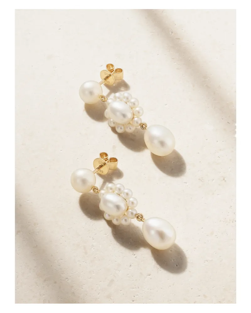Sophie Bille Brahe Amis Marguerite Ohrringe Mit Perlen Und Details Aus Recyceltem 14 Karat Gold Gold