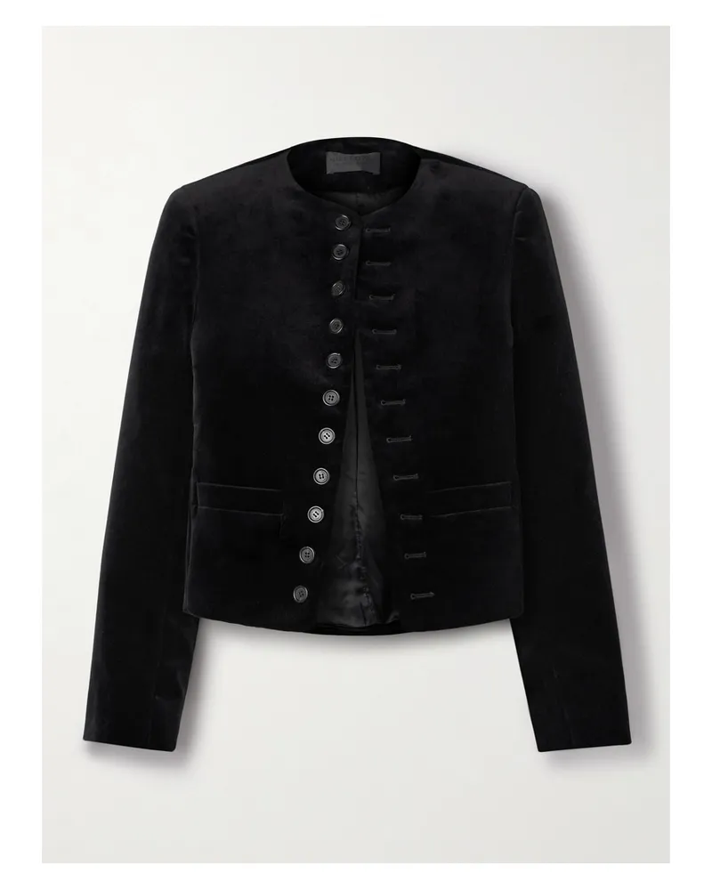 Nili Lotan Patti Cotton-blend Velvet Jacket - Black Black