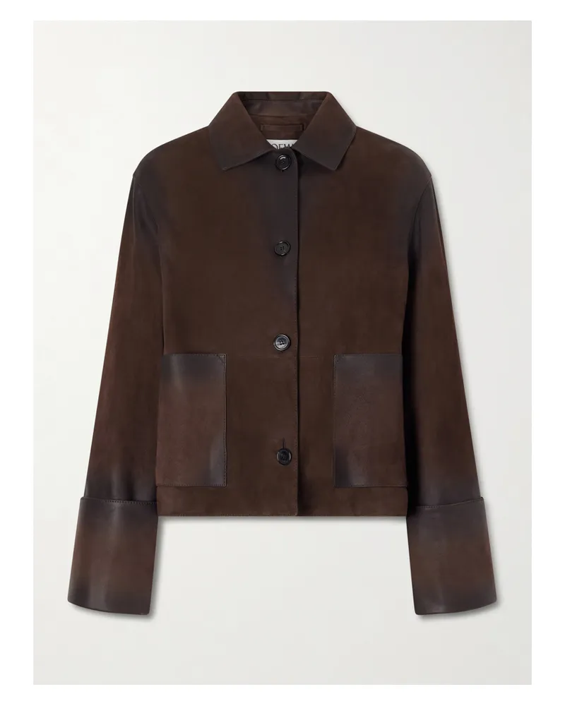 Loewe Jacke Aus Veloursleder In Distressed-optik - Braun Braun