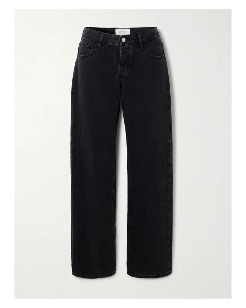 St. Agni 90s Low-rise Straight-leg Organic Jeans - Black Black