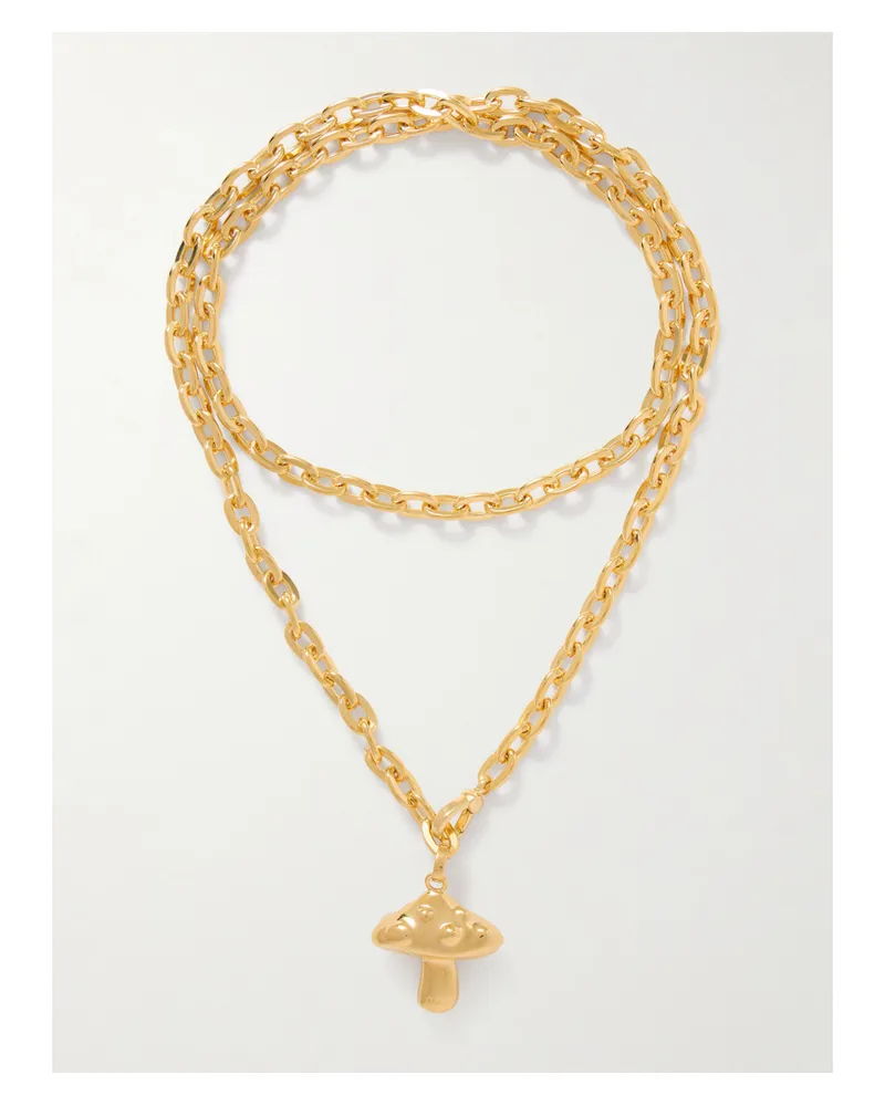 Martha Calvo Mushroom Vergoldete Kette Gold