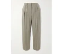 Hudson Verkürzte Bundfaltenhose Aus Wolle - Grau