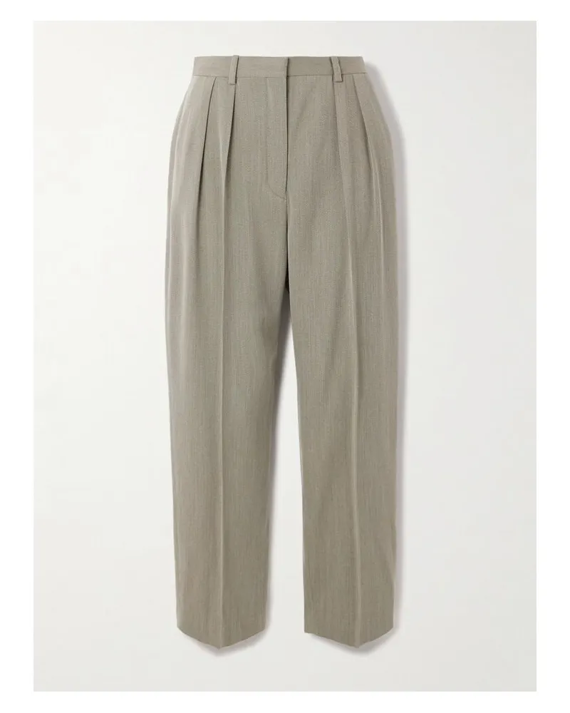 Loro Piana Hudson Verkürzte Bundfaltenhose Aus Wolle - Grau Grau