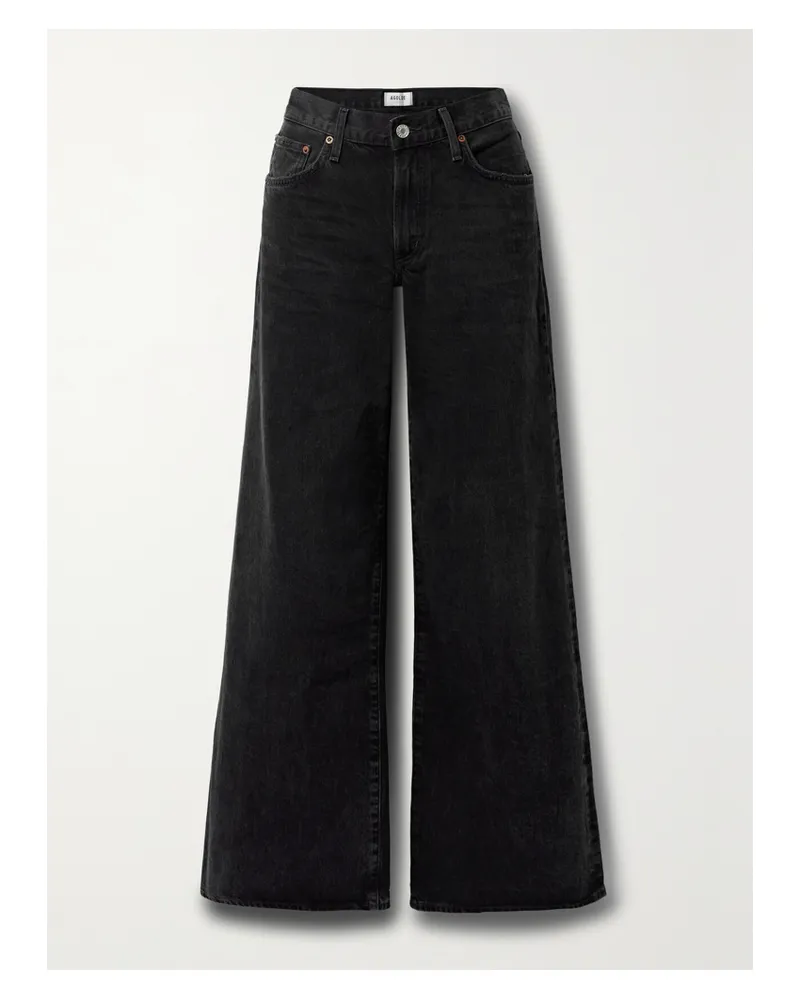 AGOLDE Net Sustain Clara Baggy Tief Sitzende Schlagjeans Aus Bio-denim - Schwarz Schwarz