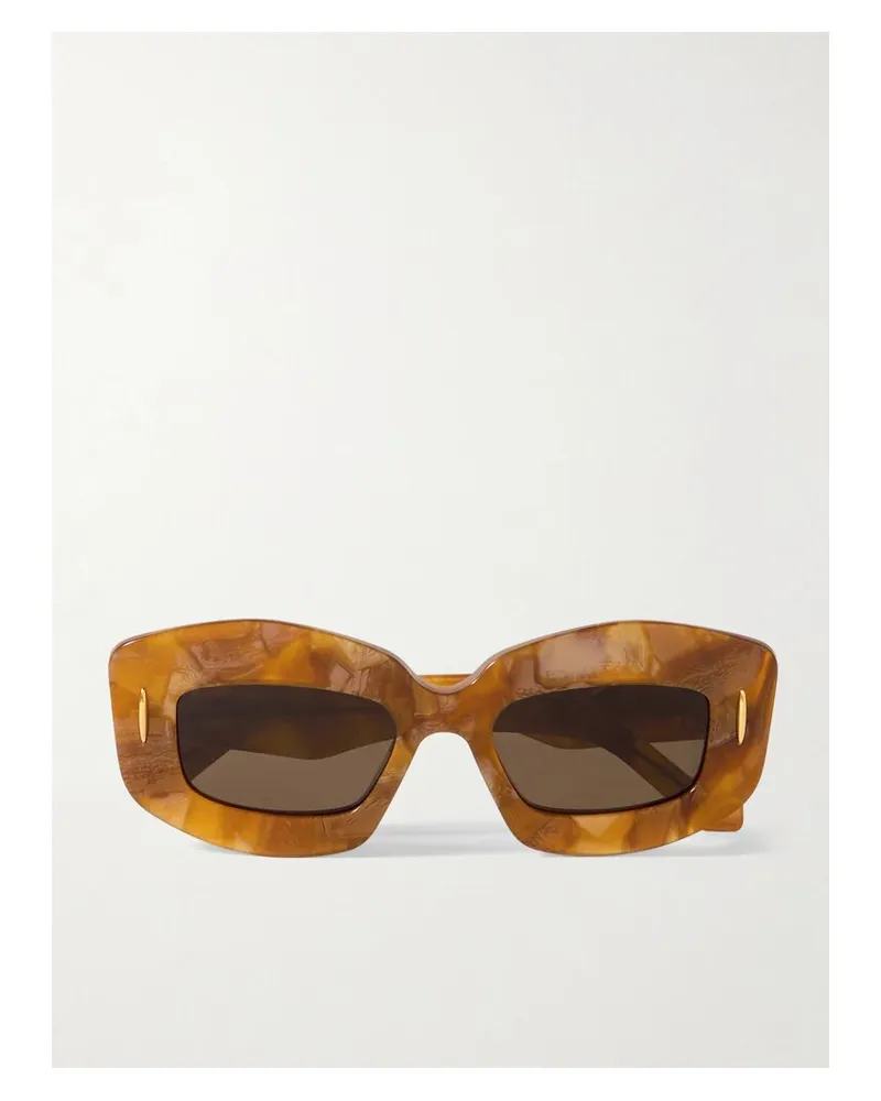 Loewe Screen Sonnenbrille Mit Eckigem Rahmen Aus Marmoriertem Azetat - Braun Braun