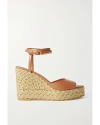 Stuart Weitzman Barelynude Espadrille-wedges aus Leder Braun