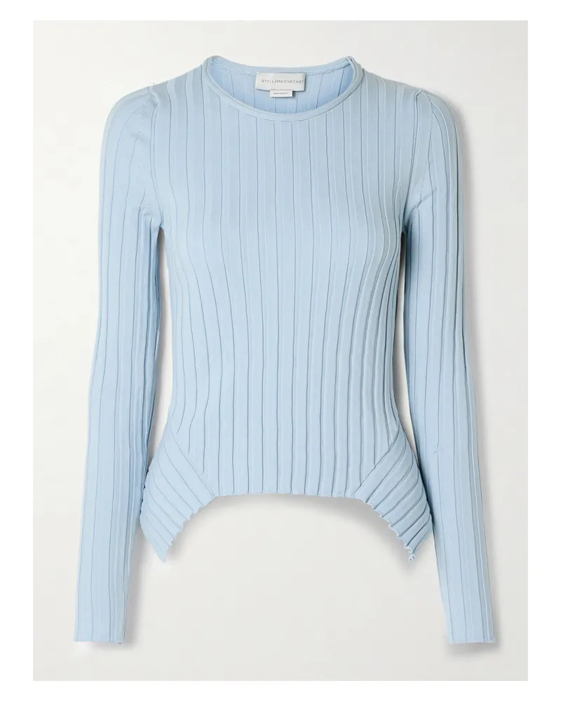 Stella McCartney Oberteil Aus Gerippter Baumwolle - Blau Blau
