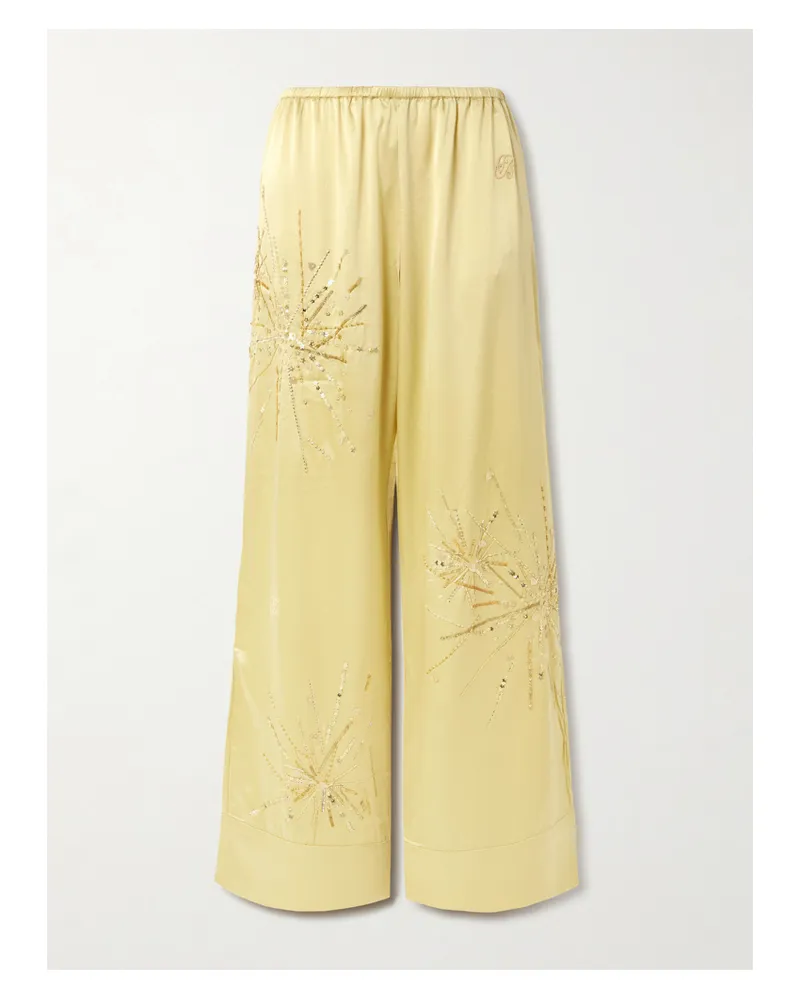 BERNADETTE Louis Hemd Aus Satin Aus Einer Seidenmischung Mit Verzierungen - Gold Gold