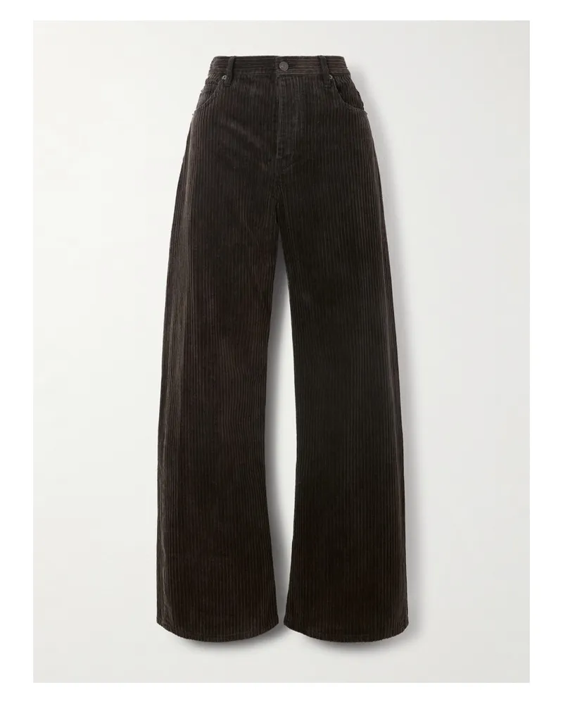 Frame Denim Hose Mit Weitem Bein Aus Cord Aus Einer Baumwollmischung - Braun Braun