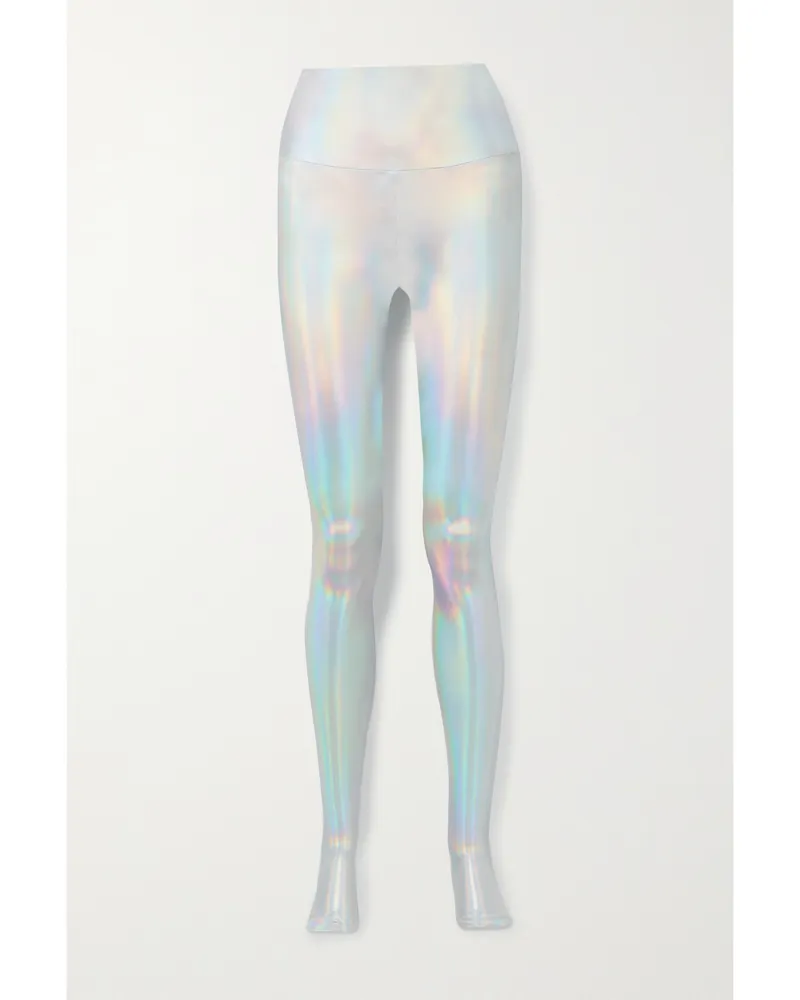 Norma Kamali Leggings Aus Stretch-jersey Mit Changierender Beschichtung Und Steg - Silber Silber