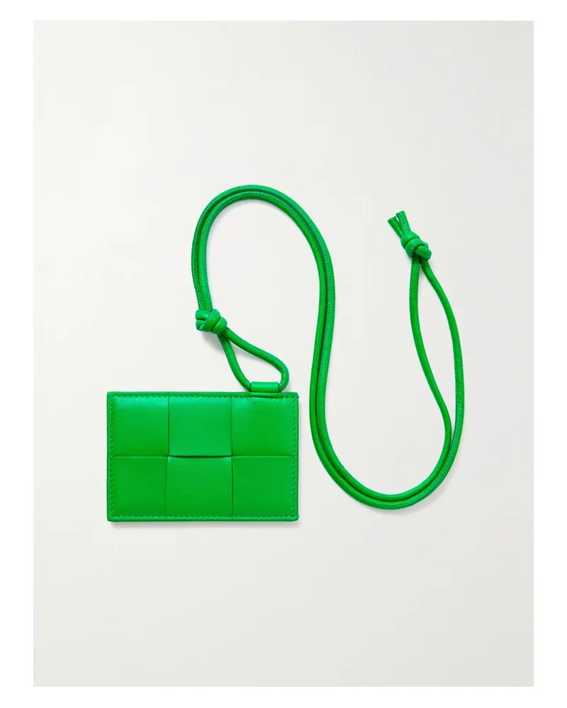 Bottega Veneta Cassette Kartenetui Aus Intrecciato-leder - Grün Grün